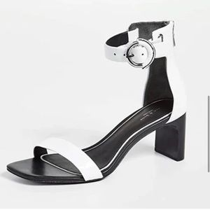 Rag & Bone Ellis Mid Heel Sandal in White Patent
